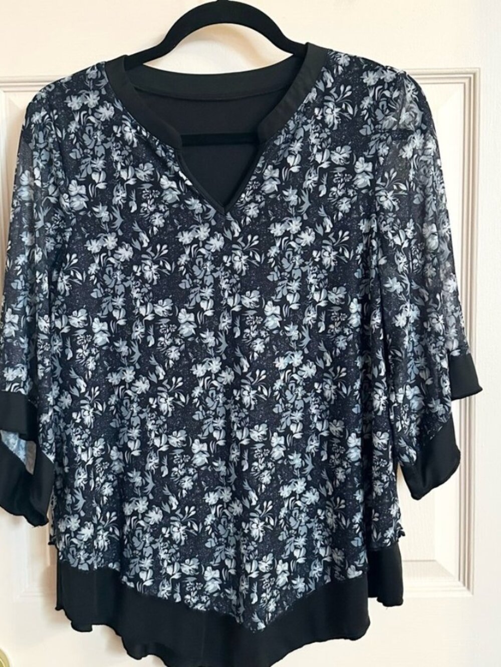 Blue floral micoson top